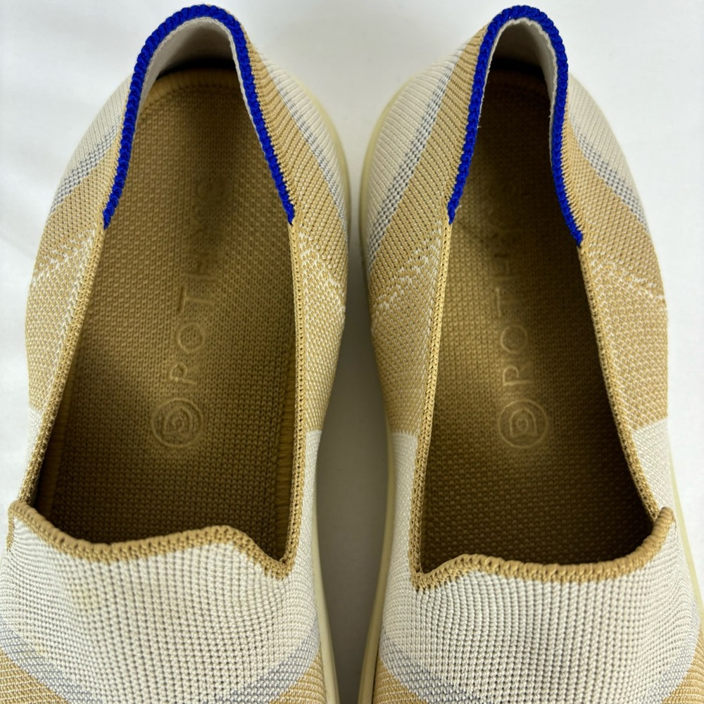 Rothy’s The Sneaker Birch Stripe Textile Slip On Comfort Loafers Tan Size 9.5 - Picture 10 of 15